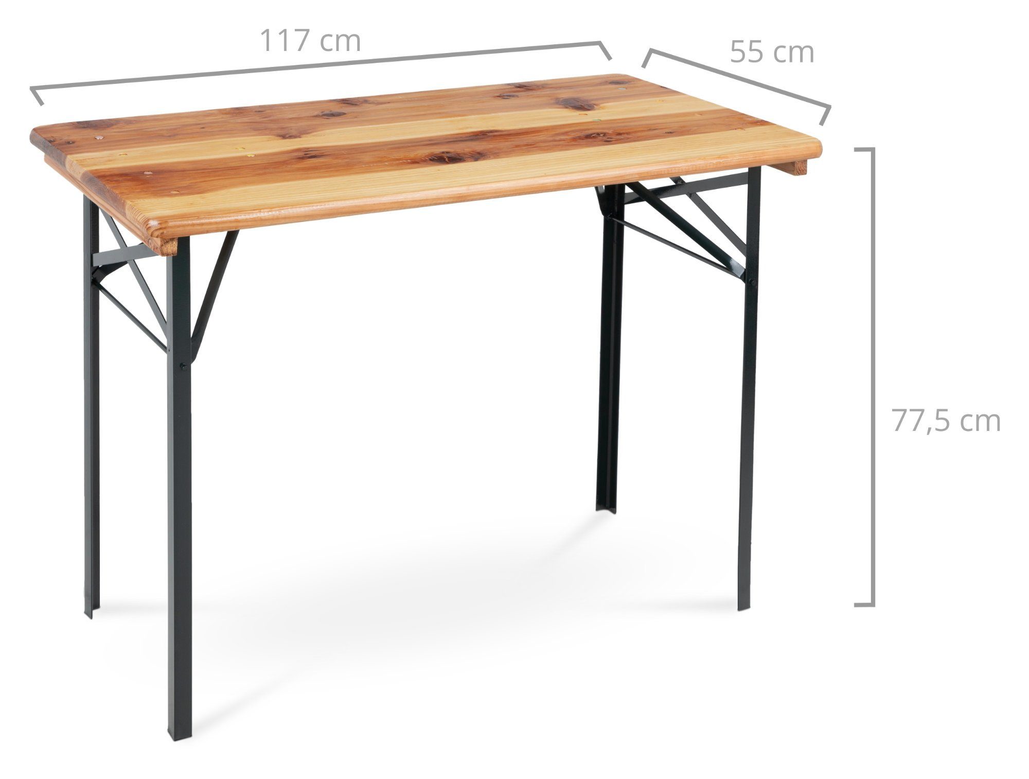 Stagecaptain Gartentisch "Hirschgarten" kurzer Bierzelttisch für Balkon 117 cm (2-St), ebenso kann auch als Esstisch, Campingtisch, Klapptisch dienen