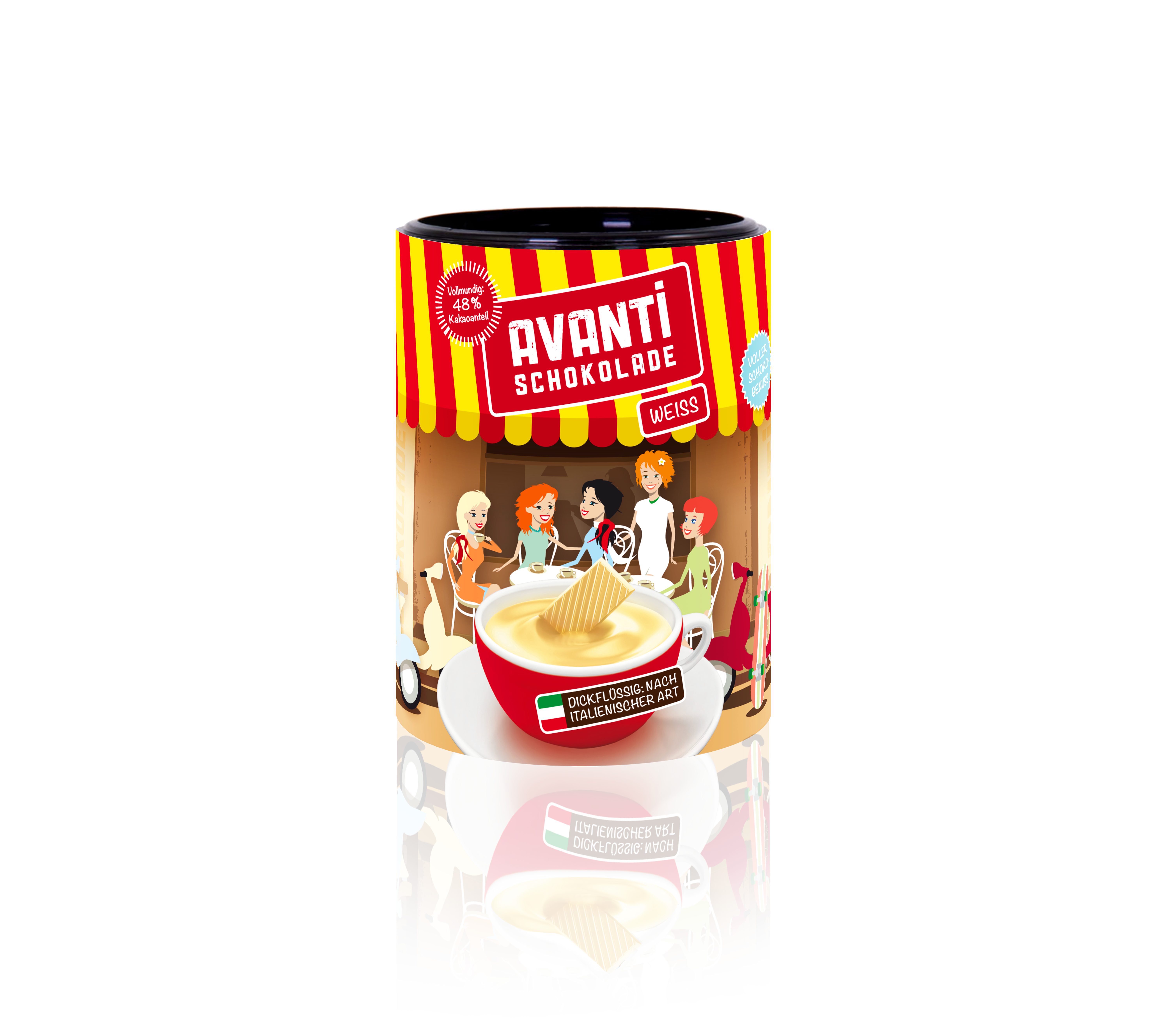 LK Trend & Style Kakao Avanti Trinkschokolade Weiß Dose 400 g, (köstlichen Abwechslung Trinkschokolade heiß und cremig), stark angedickt, ist sie fast schon ein Dessert