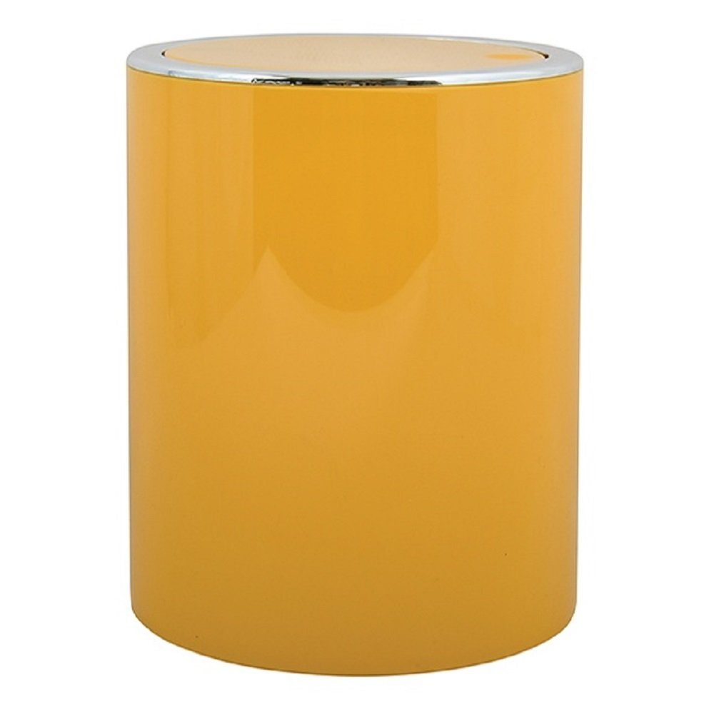 MSV Kosmetikeimer KAMAKA, eleganter Abfalleimer mit Schwingdeckel, für Küche, Bad, Büro, in angesagten Trendfarben, 6 L, gelb