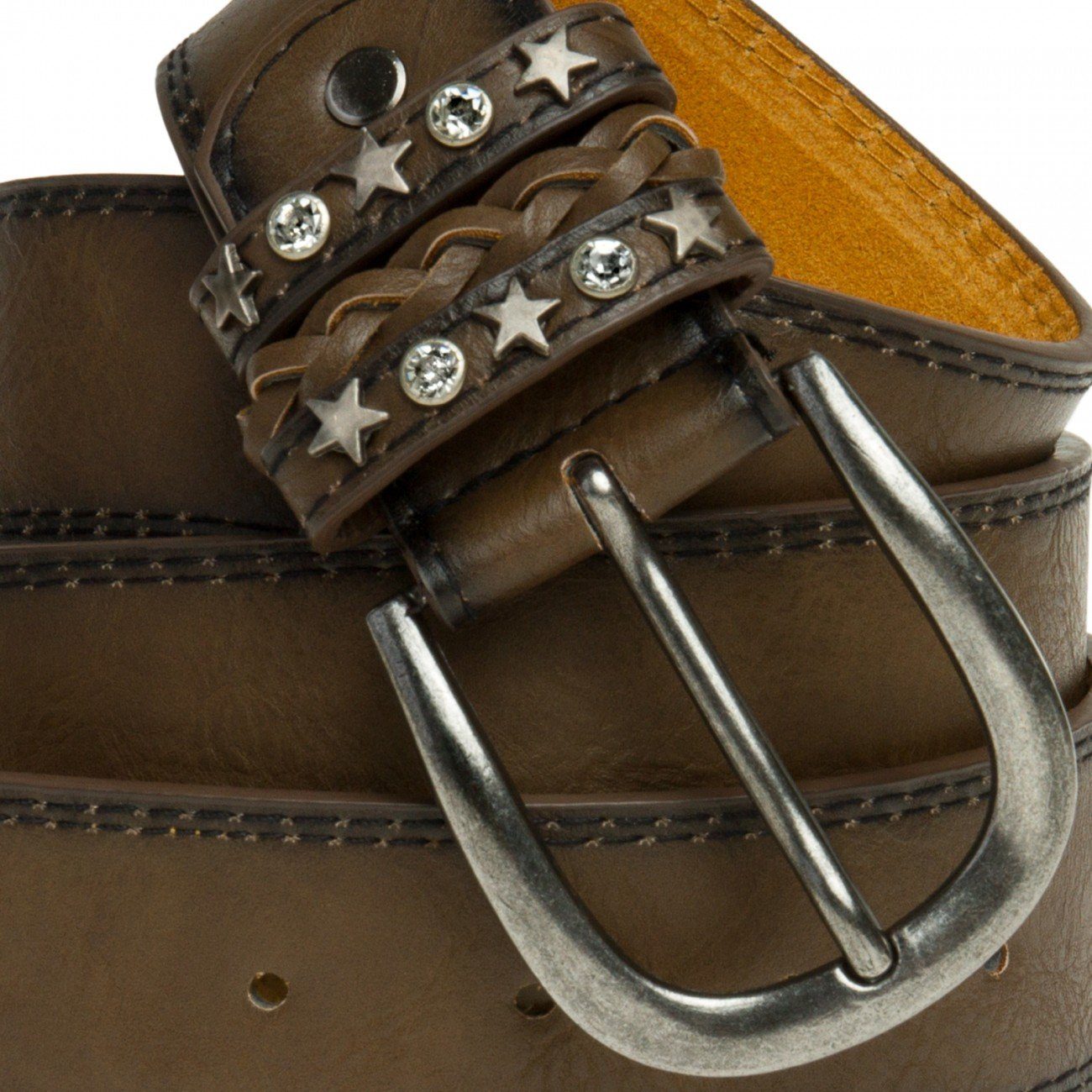 Caspar Synthetikgürtel Caspar GU291 Damen Vintage Gürtel mit Sternen und St günstig online kaufen