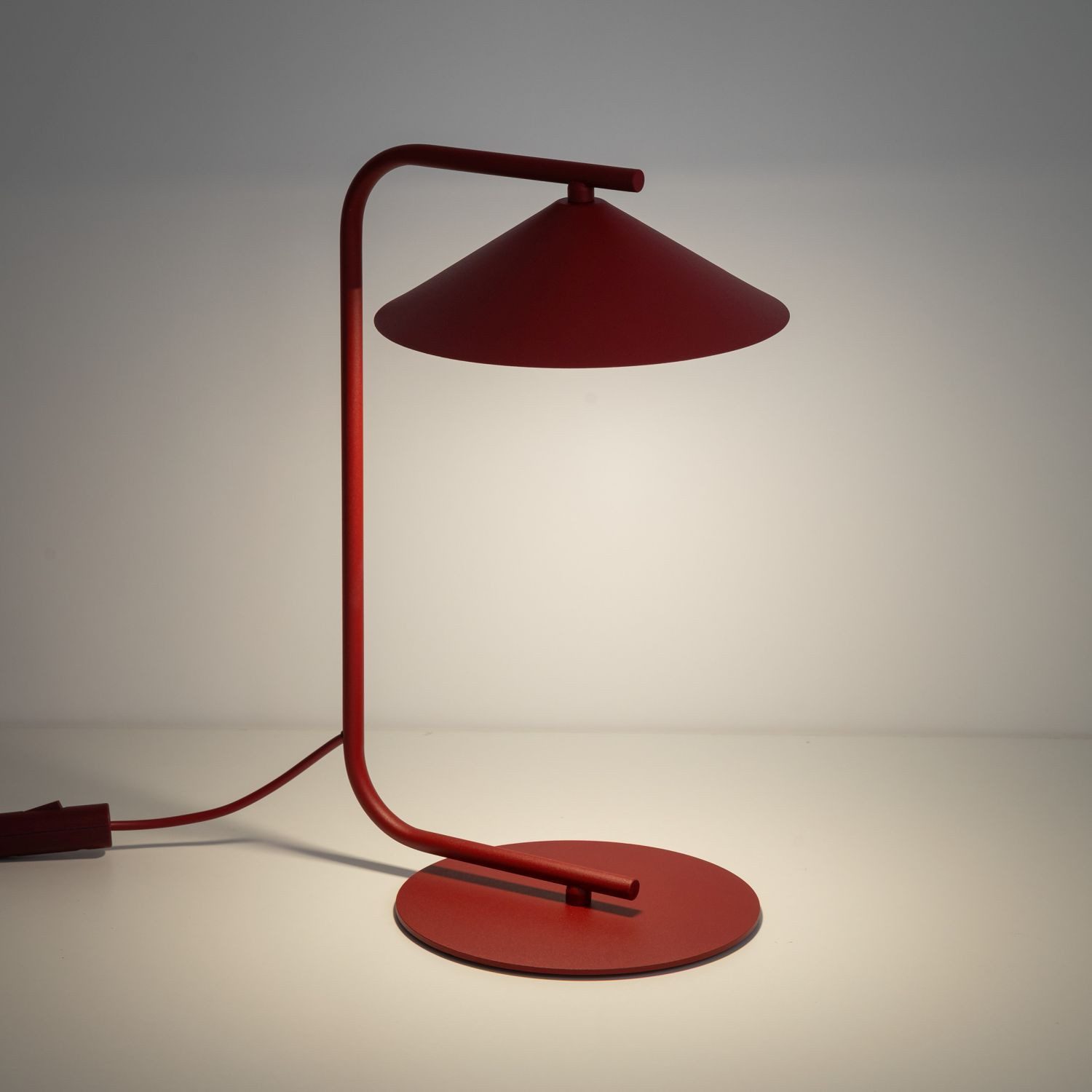 Licht-Erlebnisse Schreibtischlampe ALNO, Metall 42 cm Burgunderrot GX53 Modern