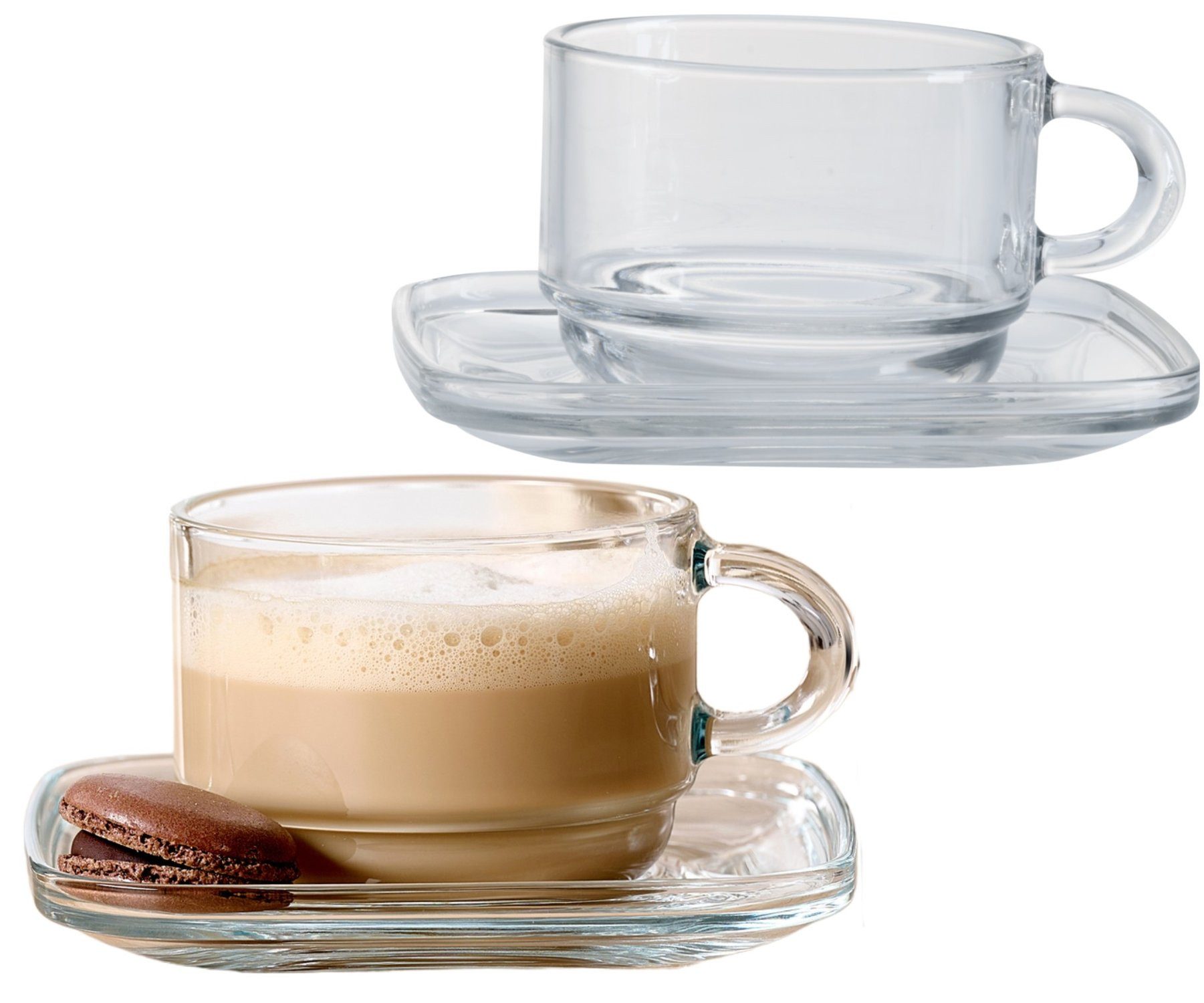 Ritzenhoff & Breker Gläser-Set Cappuccino Set 4 tlg aus hitzebeständigem Glas, Glas, Stapelbar