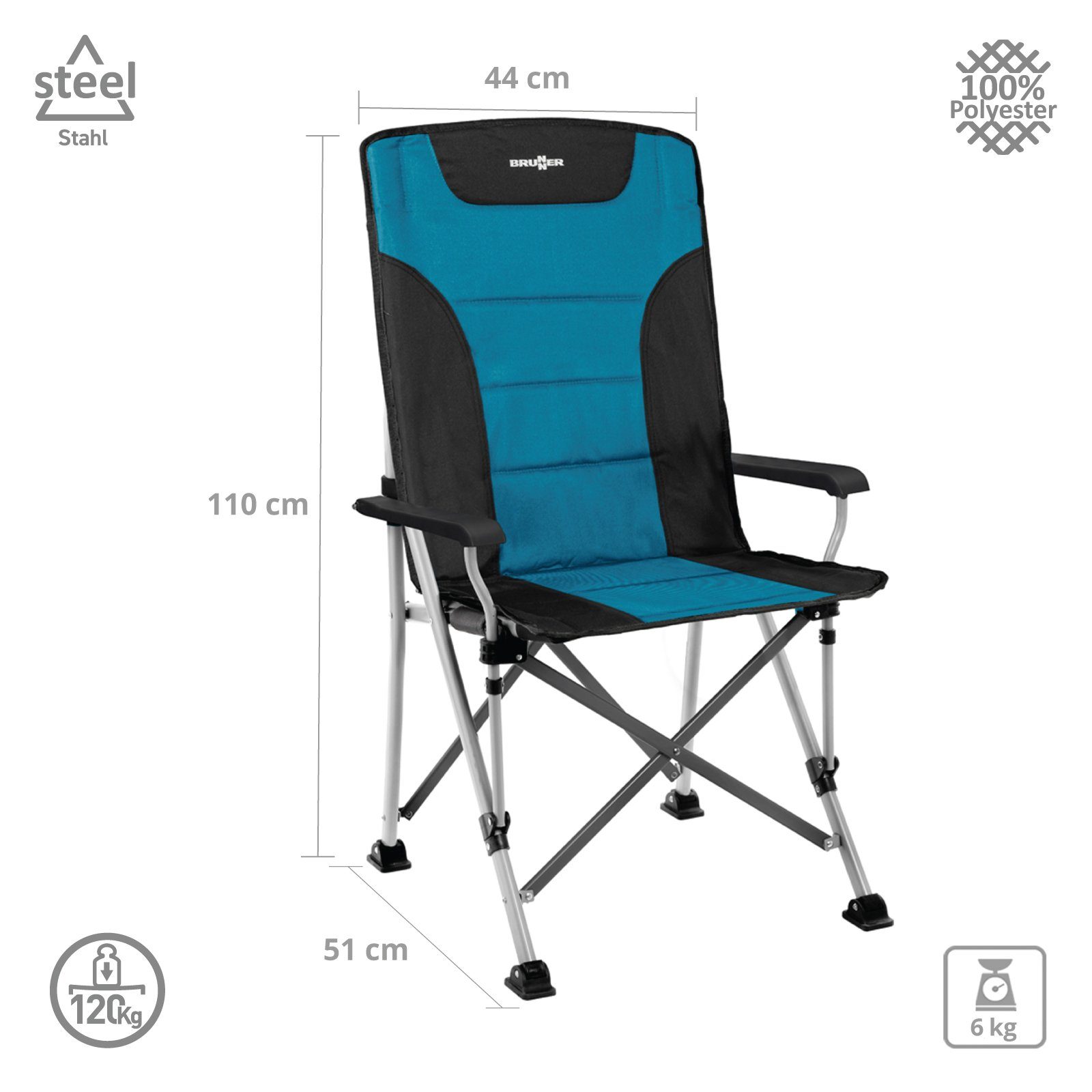 BRUNNER Campingstuhl Campingstuhl Hochlehner Raptor High günstig online kaufen