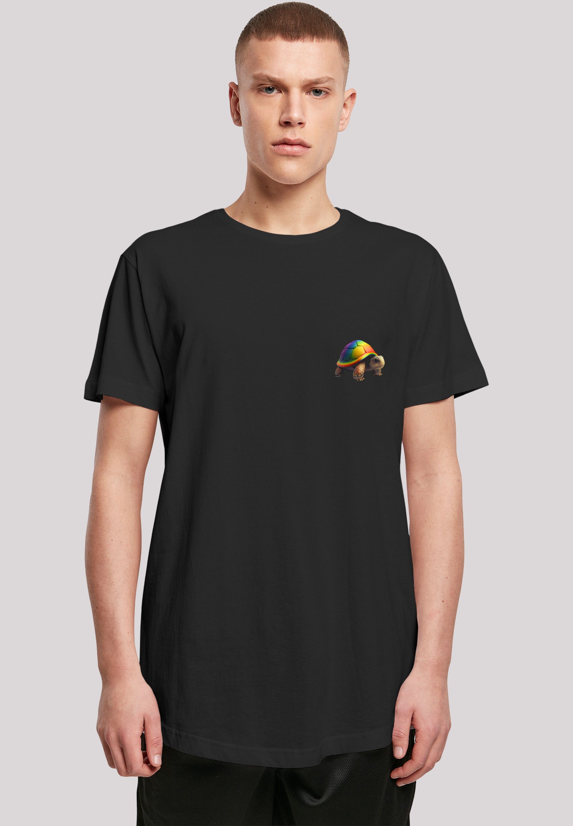 F4NT4STIC T-Shirt Rainbow Turtle LONG TEE Print schwarz