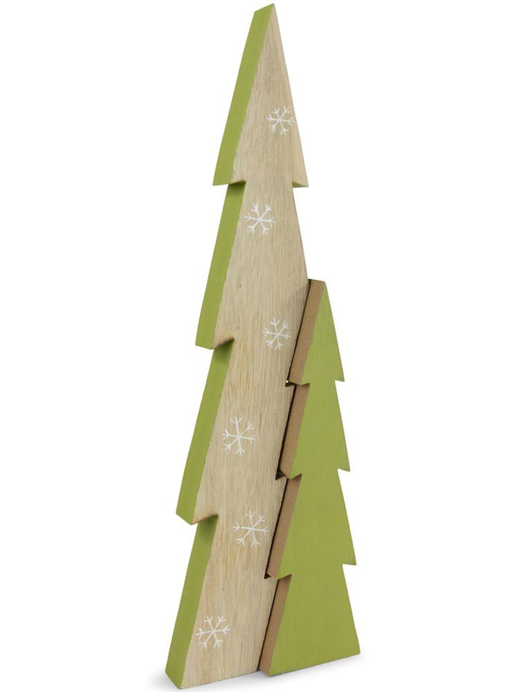 RIFFELMACHER & WEINBERGER Dekobaum Holz Tannenbaum mit Schneeflocken 18274 - Grün Natur - 30 und 40 cm (1 St)