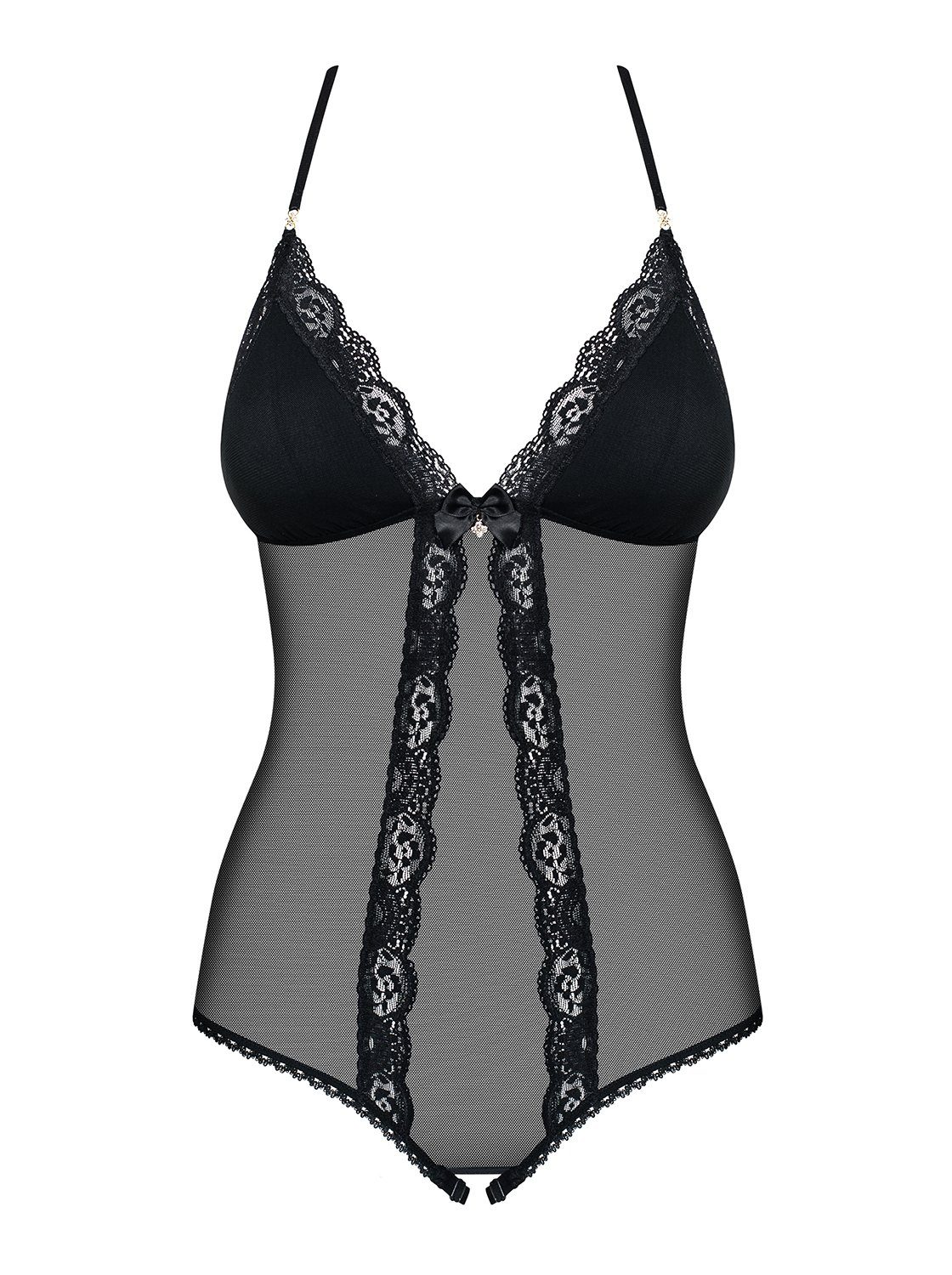 Obsessive Body Offener Body schwarz Dessous Teddy transparent