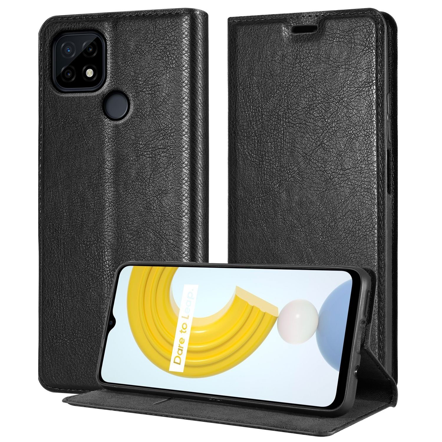 Cadorabo Handyhülle für Realme C21 Hülle Realme C21, Hülle Schutzhülle mit Standfunktion, Magnetverschluss und Kartenfach