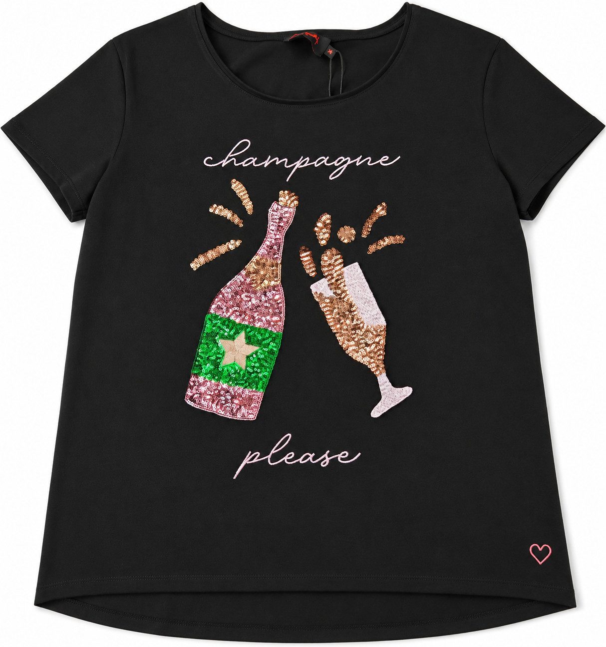 Miss Goodlife Kurzarmshirt MG12860 T-Shirt Roundneck Champangne Please