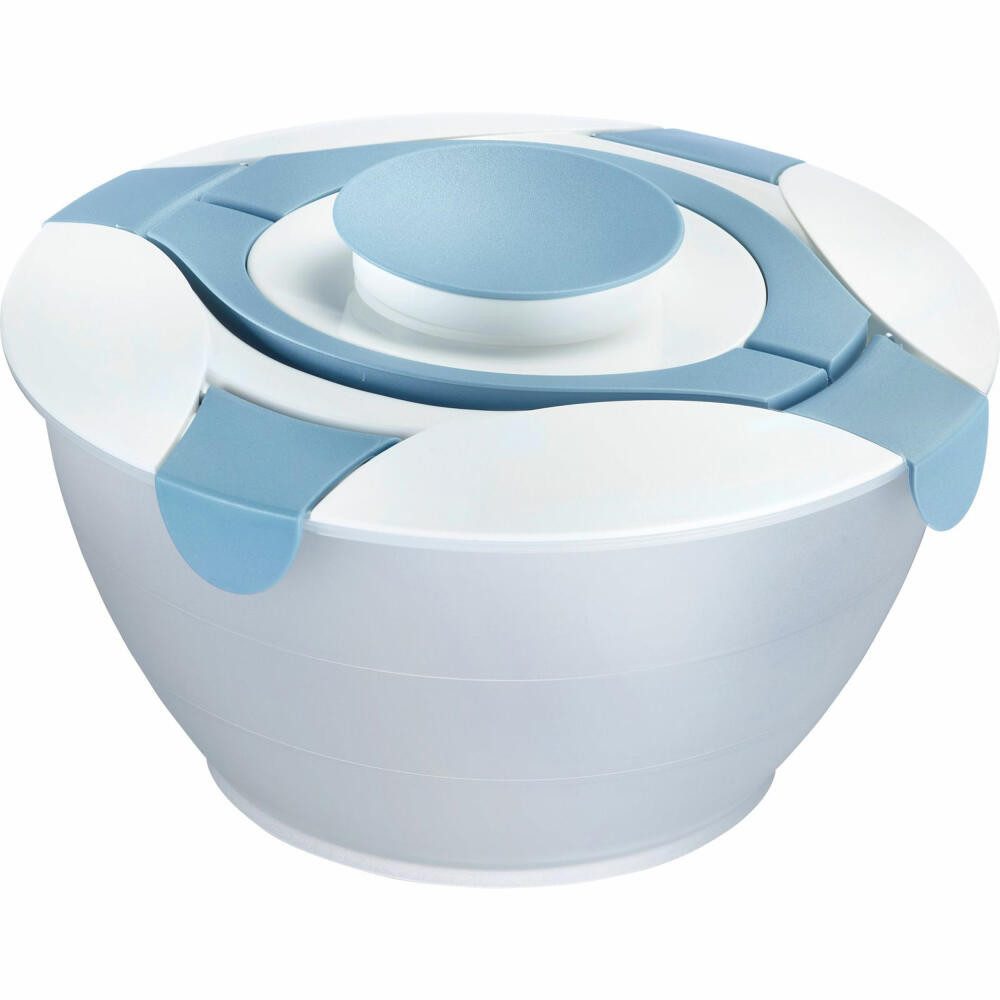 WESTMARK Salatschüssel mit Dressing-Behälter, Fassungsvermögen: 6,5 Liter, Salatbutler, Blau, PP, PE