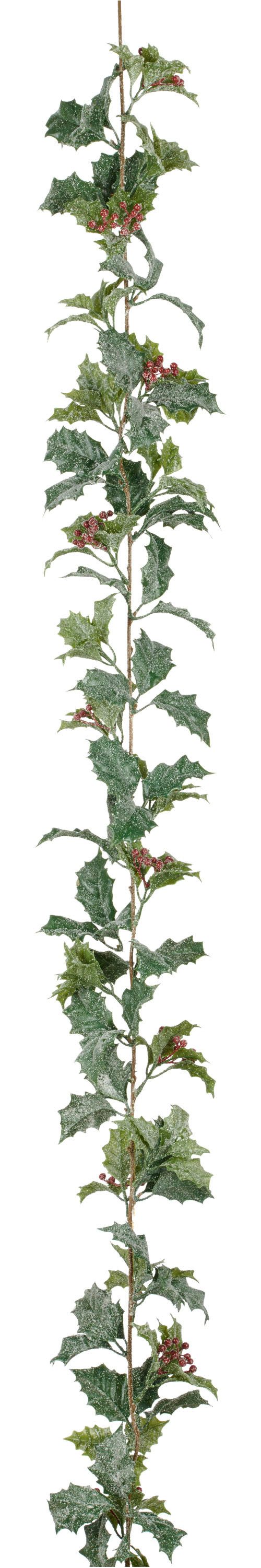 Kunstgirlande Ilexgirlande, Creativ green, mit Beeren und Schnee