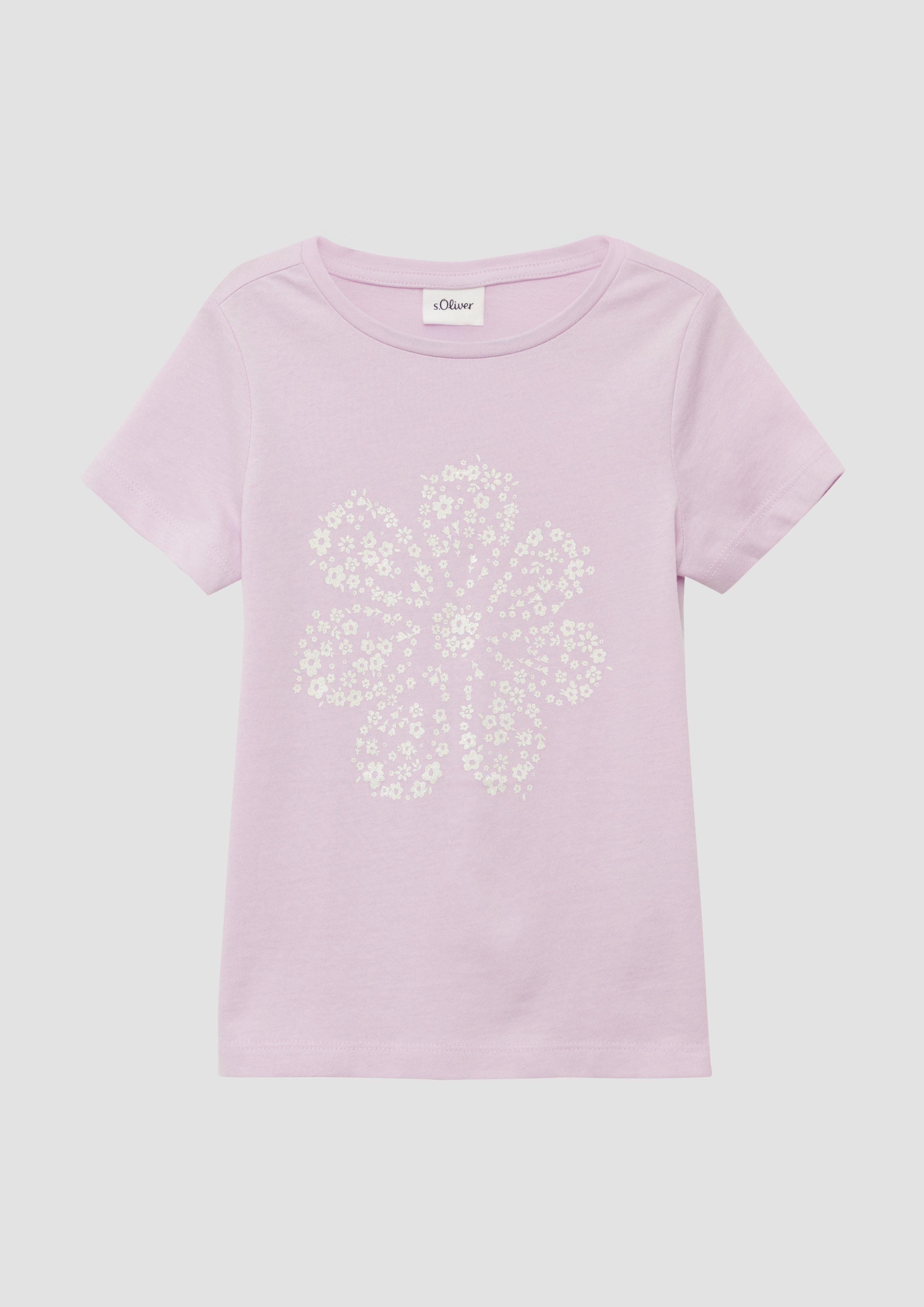 Kurzarmshirt T-Shirt mit Glitzerprint