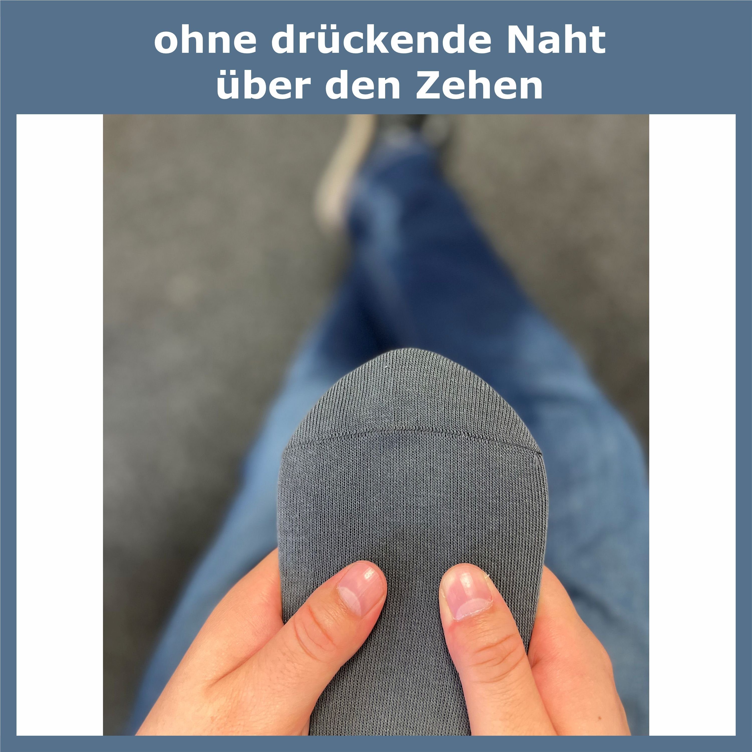GAWILO Diabetikersocken für Damen ohne Gummidruck & ohne drückende Naht (6 Paar) Extra breiter Piquet-Strick am Komfortbund der nicht einschneidet