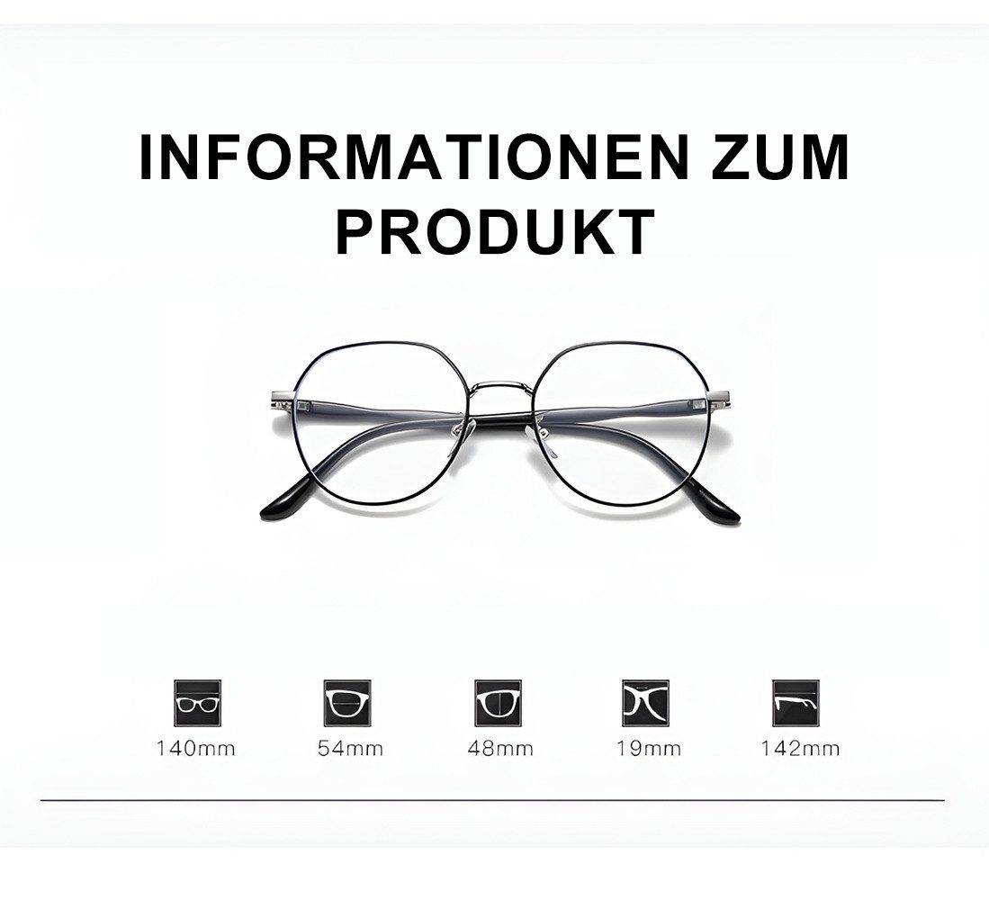 PACIEA Lesebrille Damen Herren Blaulichtfilter Klassischer Metallrahmen Computer Schutz