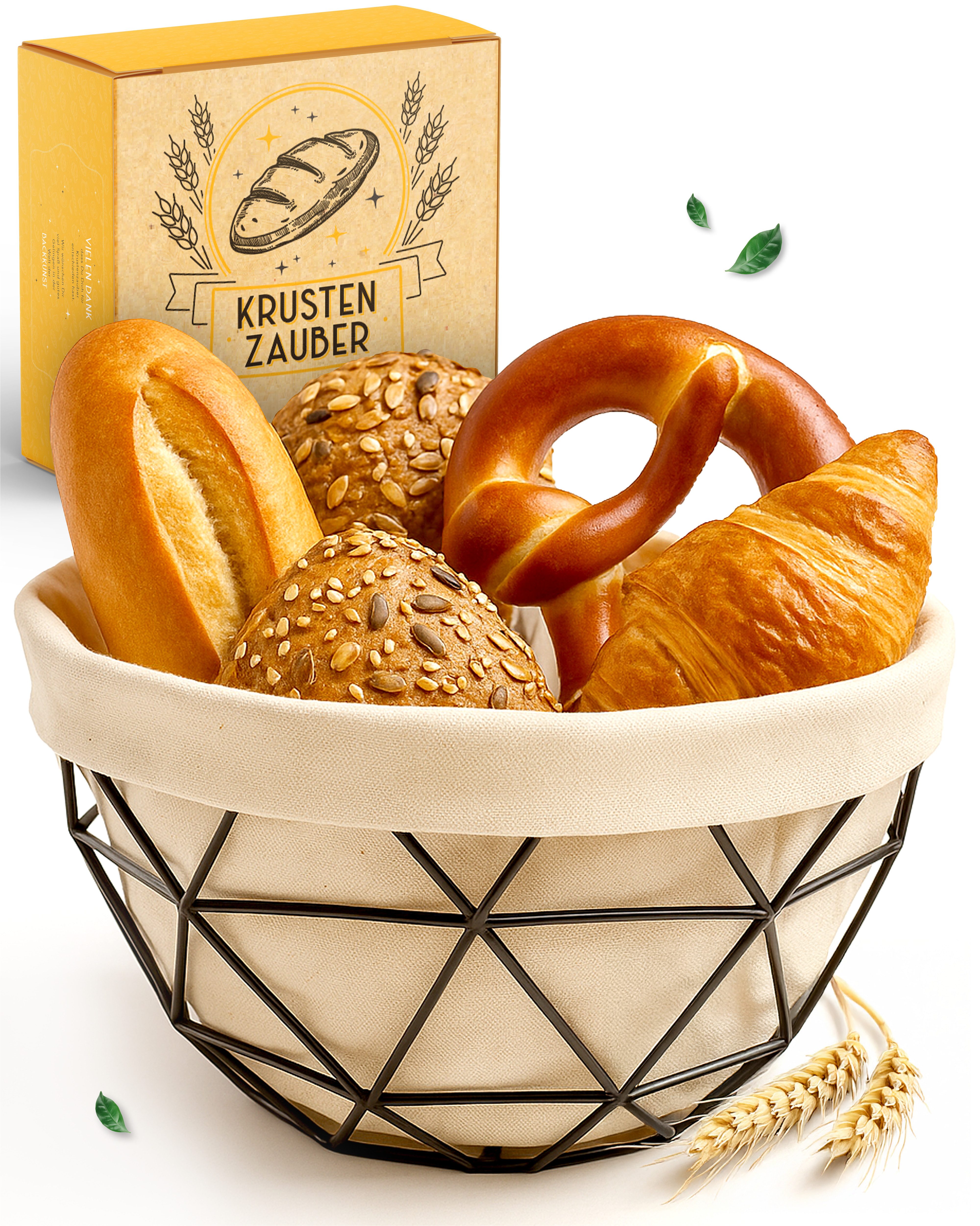 Krustenzauber Brotkasten Moderner Brotkorb & Brotkasten zur Brotaufbewahrung für frisches Brot