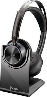 Poly Voyager Focus 2 UC Wireless-Headset (Active Noise Cancelling (ANC), integrierte Steuerung für Anrufe und Musik, A2DP Bluetooth (Advanced Audio Distribution Profile), HFP, HSP, AVRCP Bluetooth (Audio Video Remote Control Profile)
