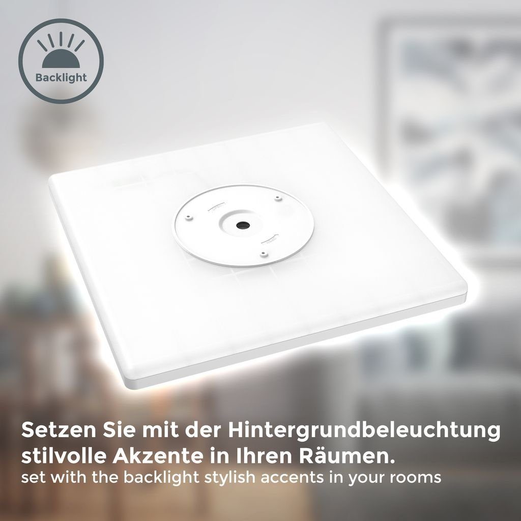 B.K.Licht Deckenleuchte LED Deckenlampe Backlight 4.000K 3.000lm - BKL1313, LED  fest integriert, Neutralweiß, Panel Ultra Flach 420x420x29mm 22W  Memoryfunktion Weiß