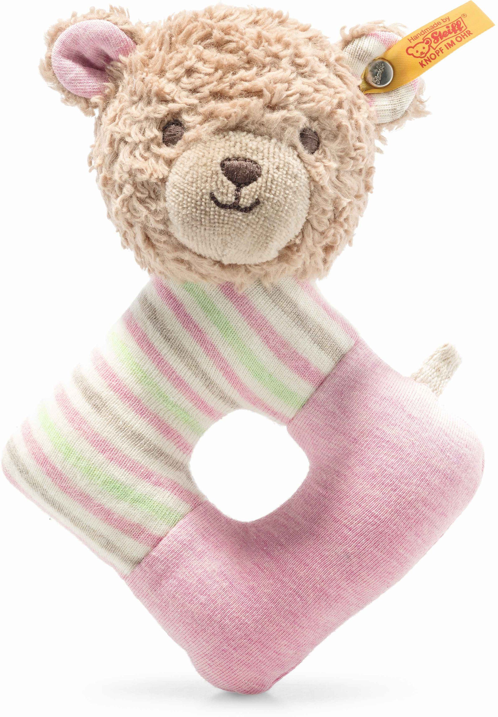 Image of Steiff Greifling »GOTS Rosy Teddybär Greifring mit Rassel, rosa/braun«, GOTS organic, zertifiziert durch BCS-35014