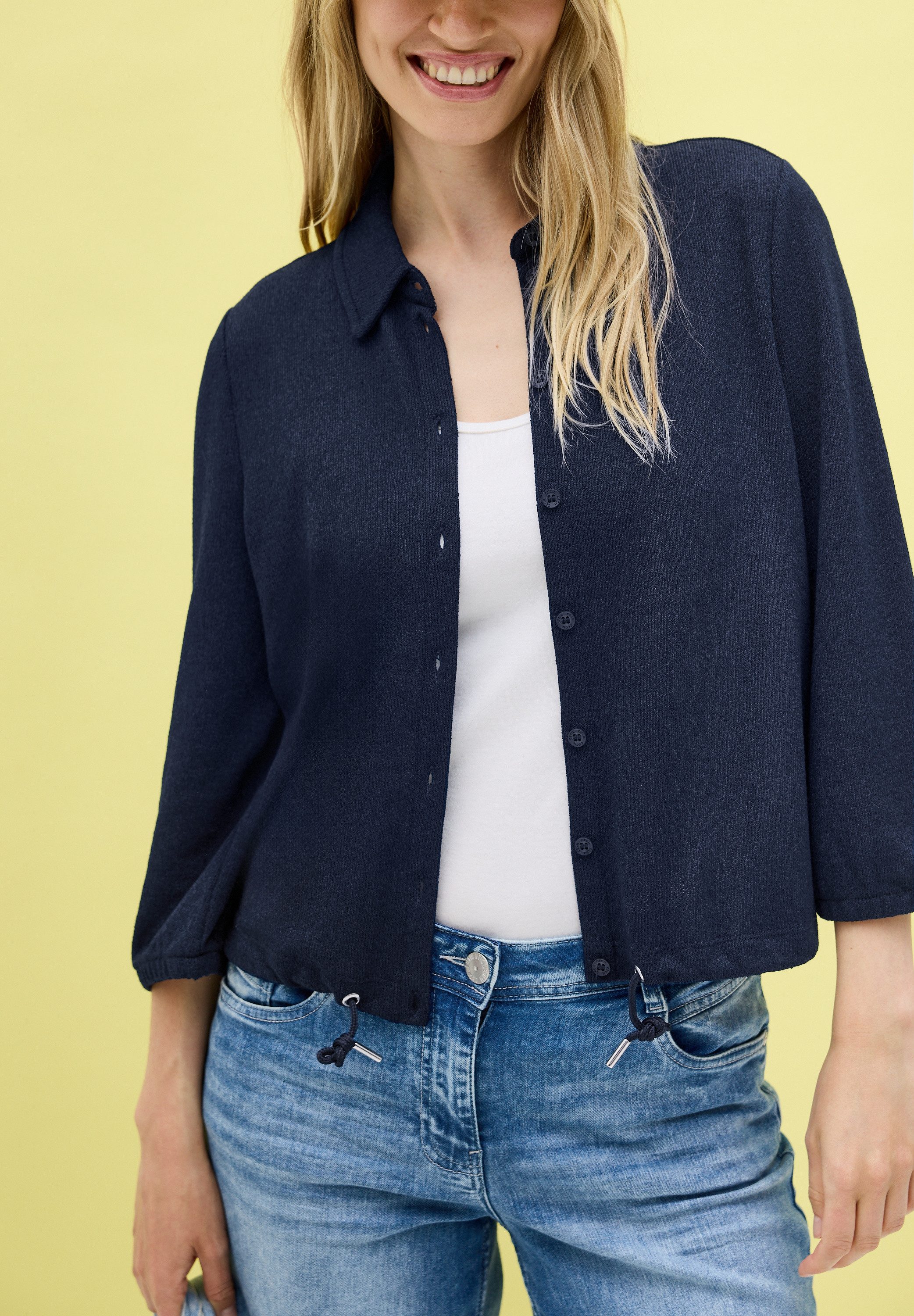 CECIL Strickjacke kurz, mit Hemdblusenkragen und günstig online kaufen
