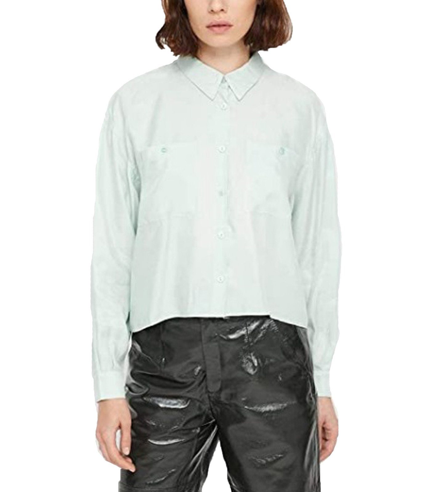 Postyr Businesshemd »POSTYR Bluse modische Oversize Hemd für Damen mit  Brusttaschen Mode-Bluse Grün« online kaufen | OTTO