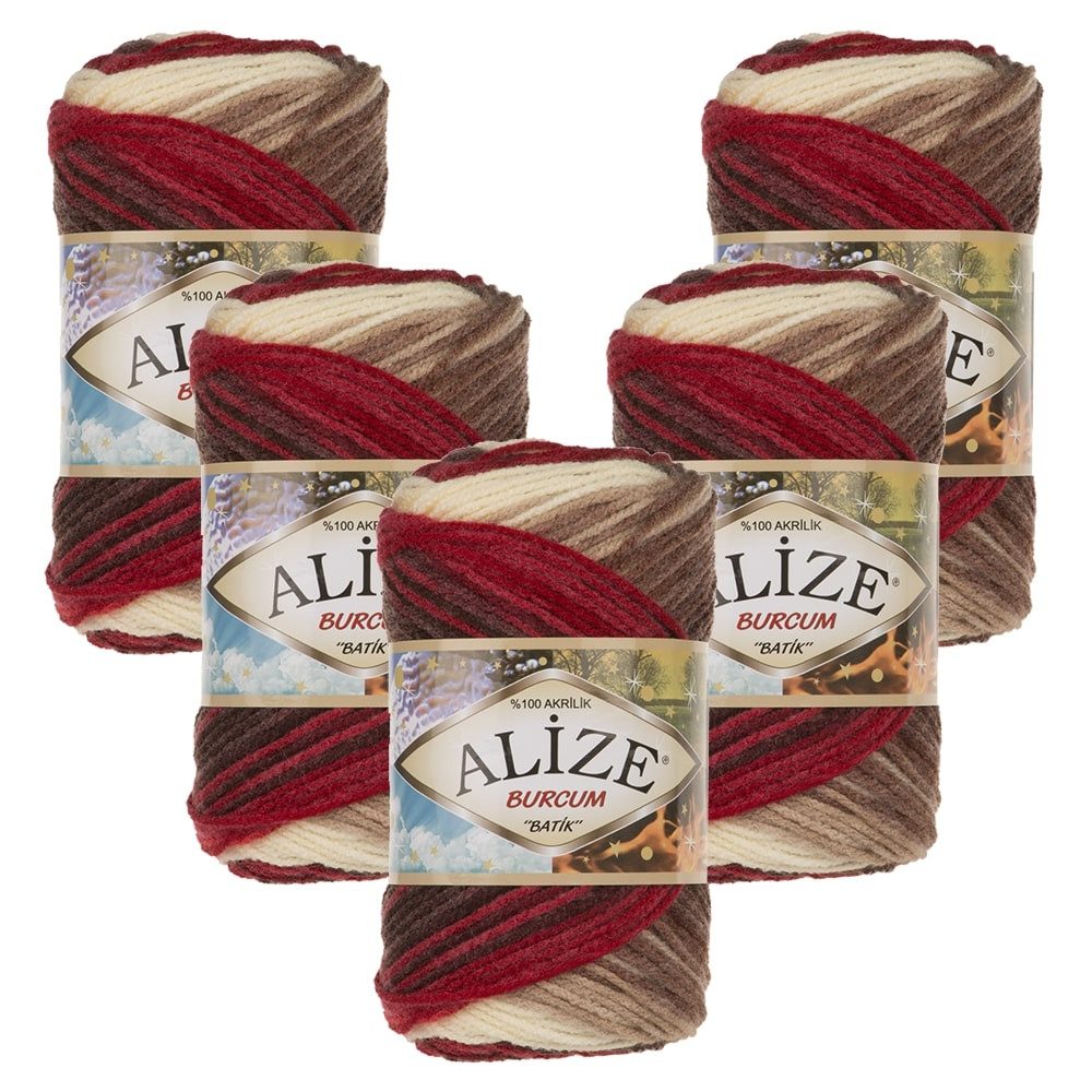 Alize 5 x ALIZE Burcum Batik Häkelwolle, 210 m, 100% Acryl,Handstrickgarn, Acrylgarn, Farbverlauf