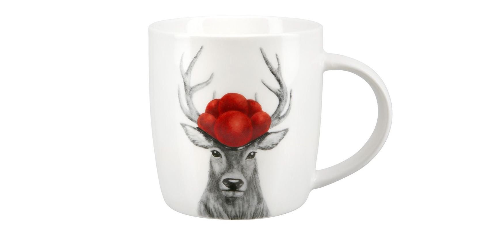 GILDE Tasse Tasse mit Hirsch und Schwarzwaldhut, Mit Aufdruck