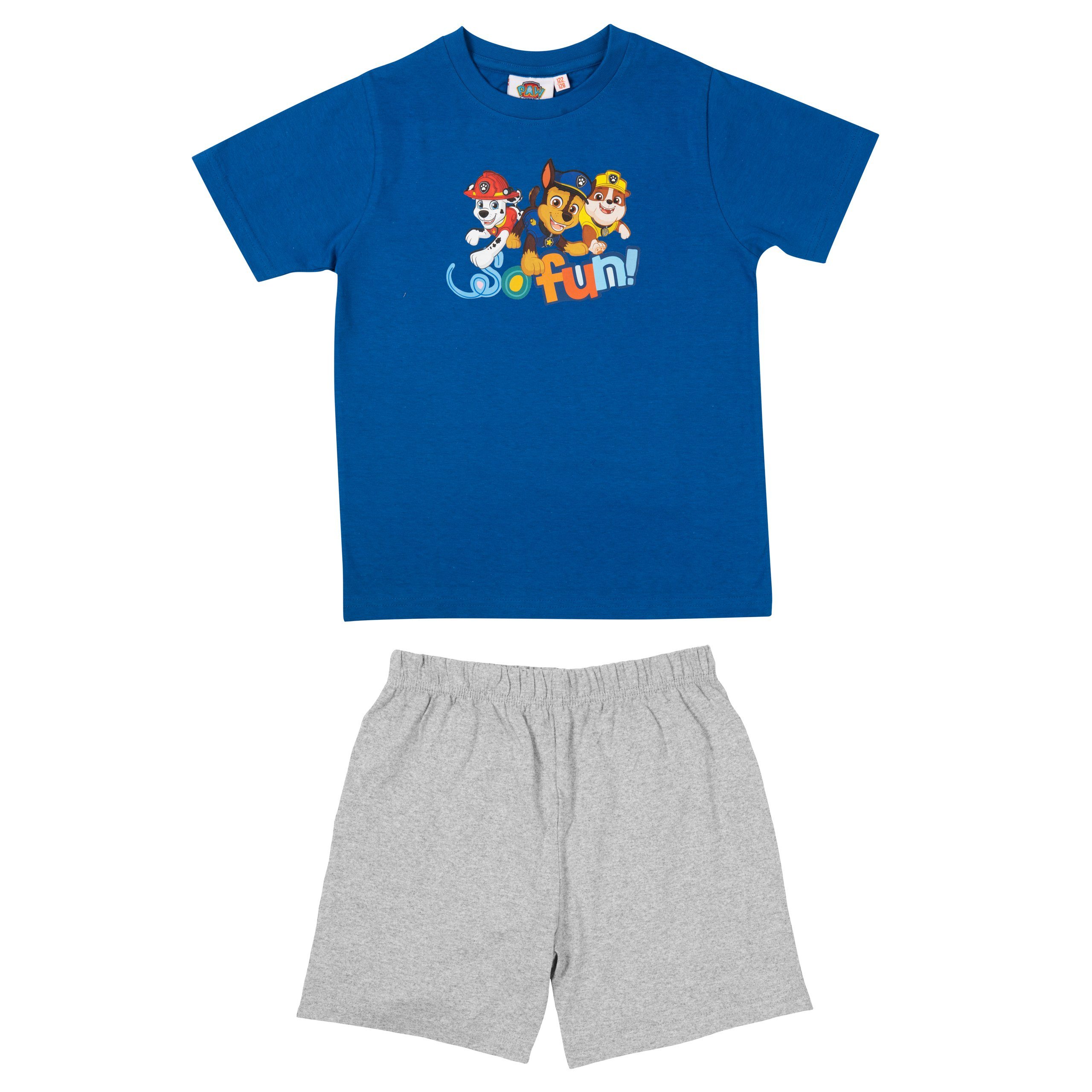 United Labels® Schlafanzug Paw Patrol Schlafanzug für Jungen - So fun! Blau/Grau