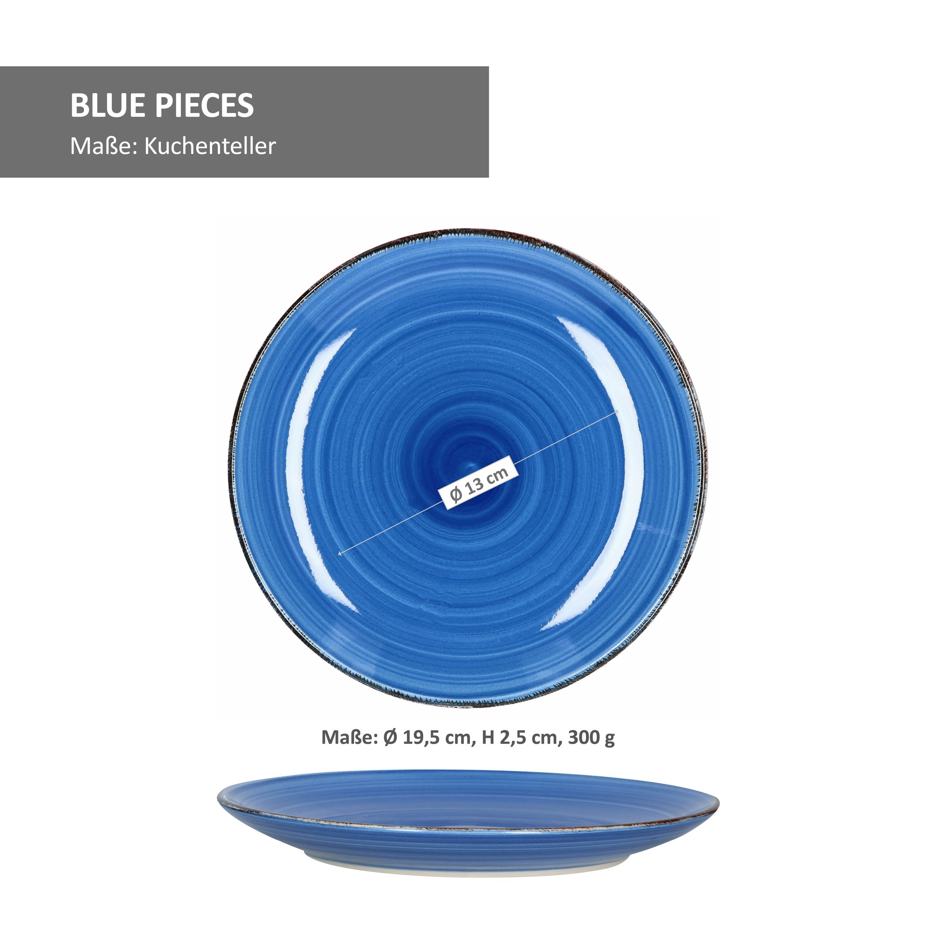 MamboCat Teller-Set 18tlg. Tellerset Blue Curacao 6 Personen verschiedene Blau-Töne, Steingut – Bild 5 von 5