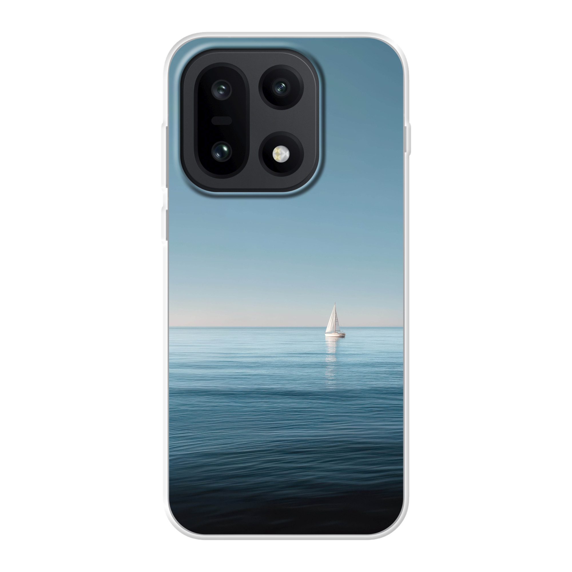 MuchoWow Handyhülle für OnePlus 15 Segelboot - Ruhige See - Strahlend blauer Himmel, Phone Case, Silikon, Schutzhülle Dünn