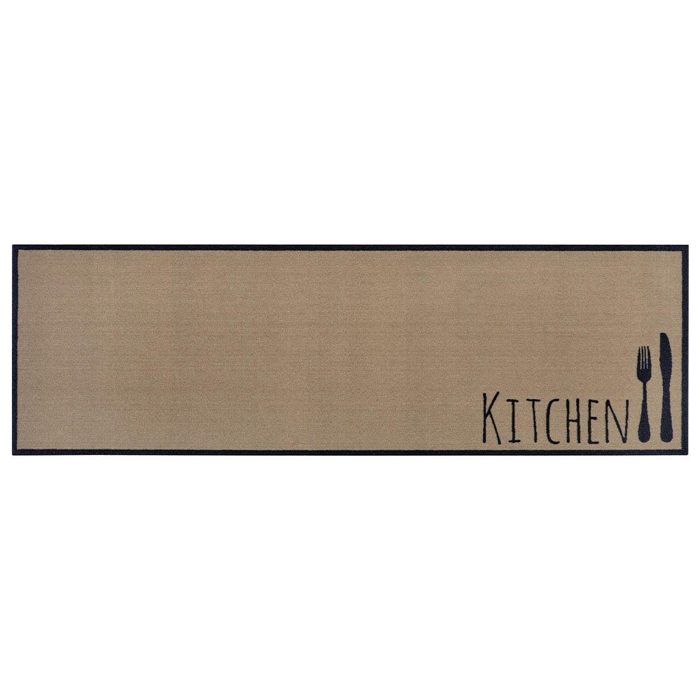 Läufer Waschbarer Küchenläufer Kitchen Cutlery Braun, Zala Living, rechteckig, Höhe: 5 mm
