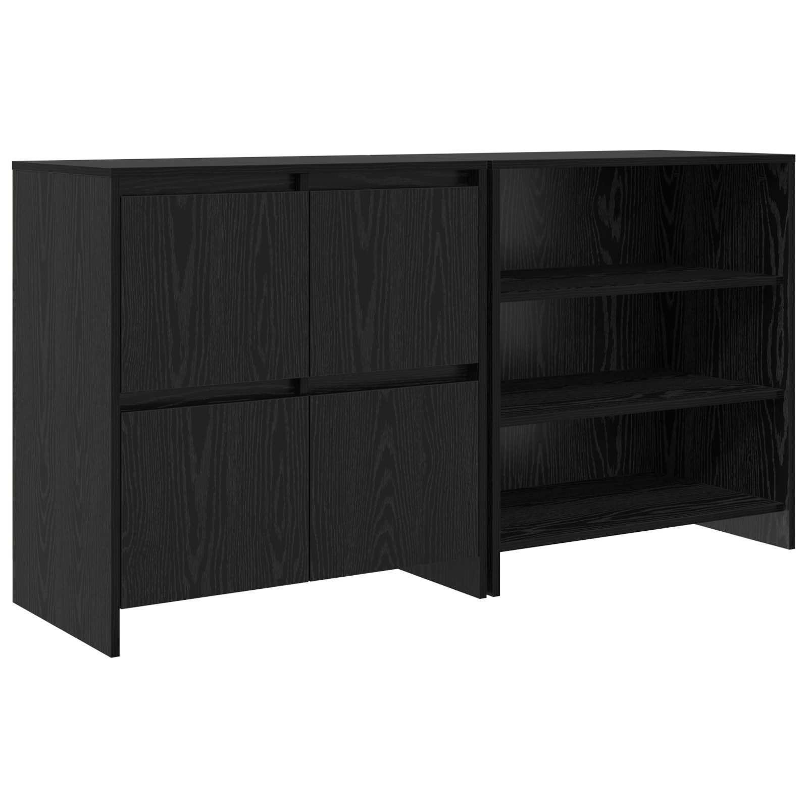 vidaXL Sideboard Sideboard 2 pcs Schwarze günstig online kaufen