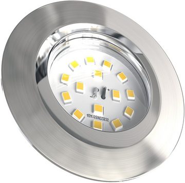 B.K.Licht LED Einbauleuchte, LED fest integriert, Warmweiß, LED Einbaustrahler, dimmbar, 3-stufig, Wandschalter, schwenkbar