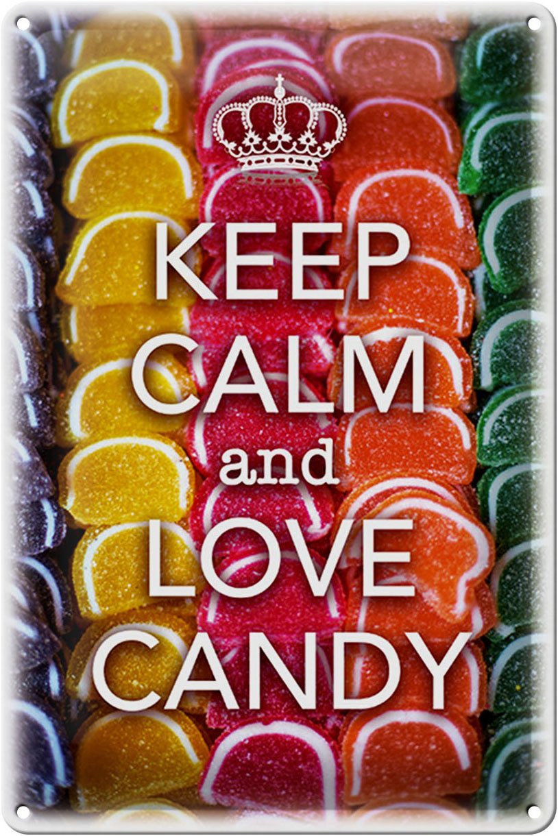 Metallschild Schild Blech 20x30cm - Made in Germany - Spruch Keep Calm and love can