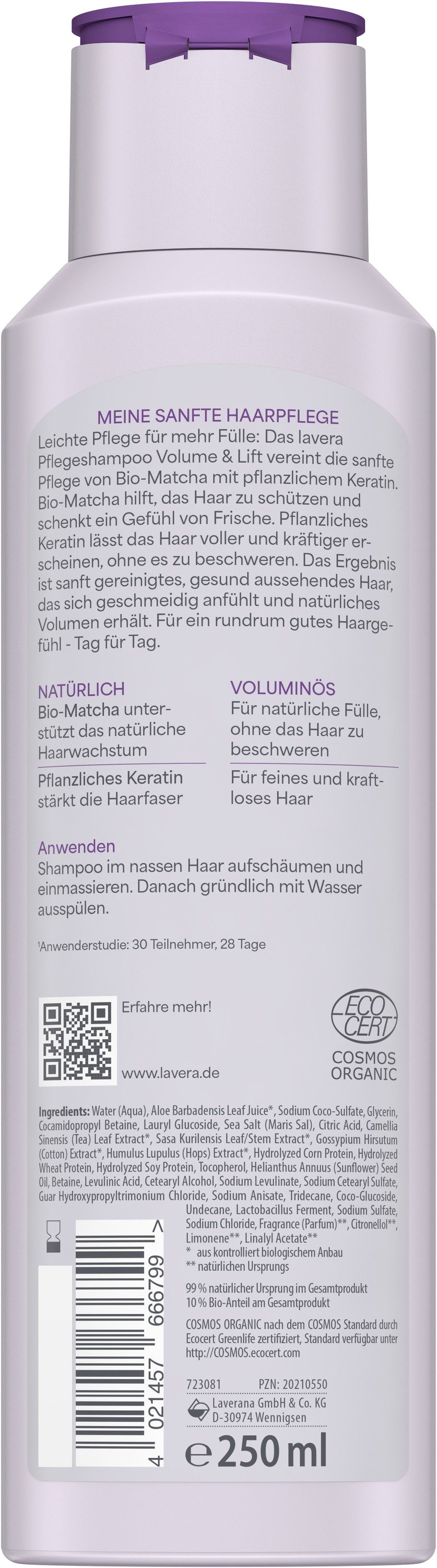 lavera Haarshampoo Pflegeshampoo Volume & Lift, 1-tlg.