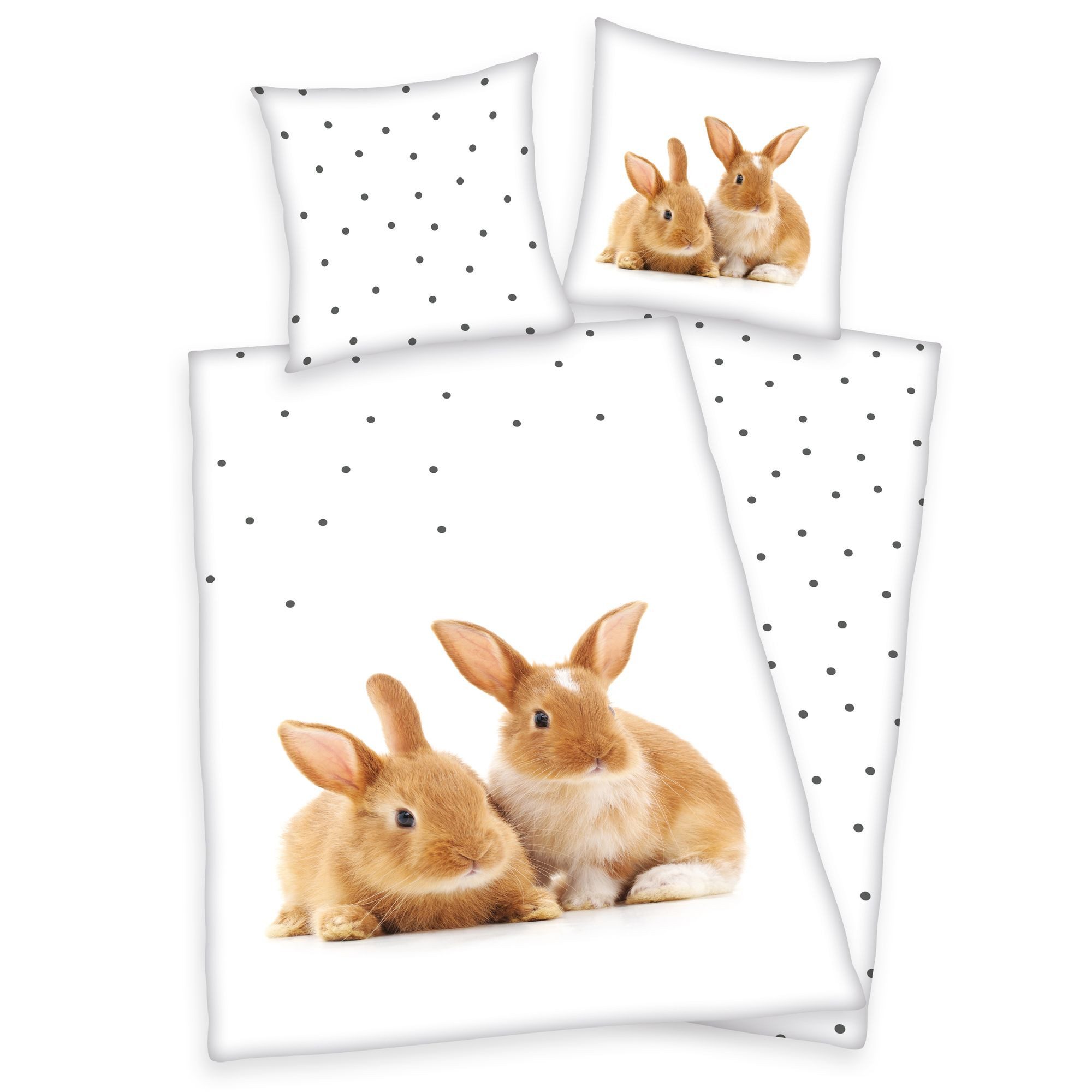 Herding Kinderbettwäsche Herding Bettwäsche mit Kaninchen 135 x 200cm 100%B günstig online kaufen