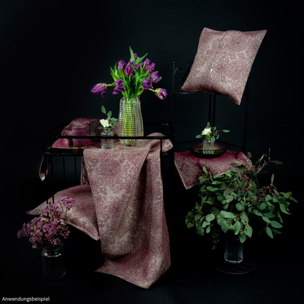 Knöpfe cm, CLEO 40x40 Blüten HOBBY matches21 Paisley Kissenhülle violett Kissenbezüge & HOME (1 Stück)