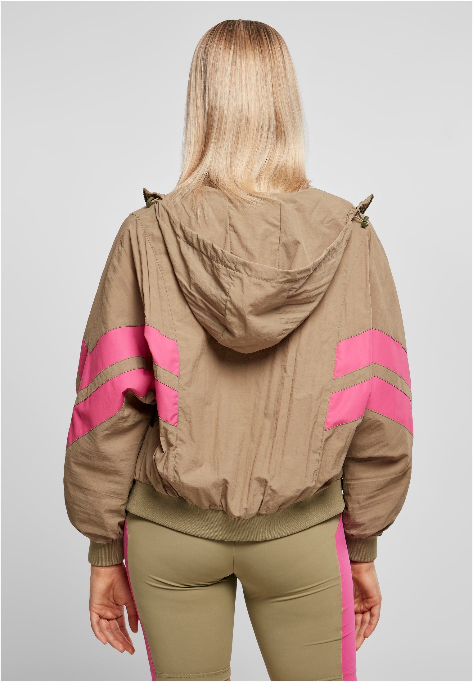 khaki/brightviolet Damen URBAN Batwing Crinkle CLASSICS (1-St) Ladies Jacket Outdoorjacke