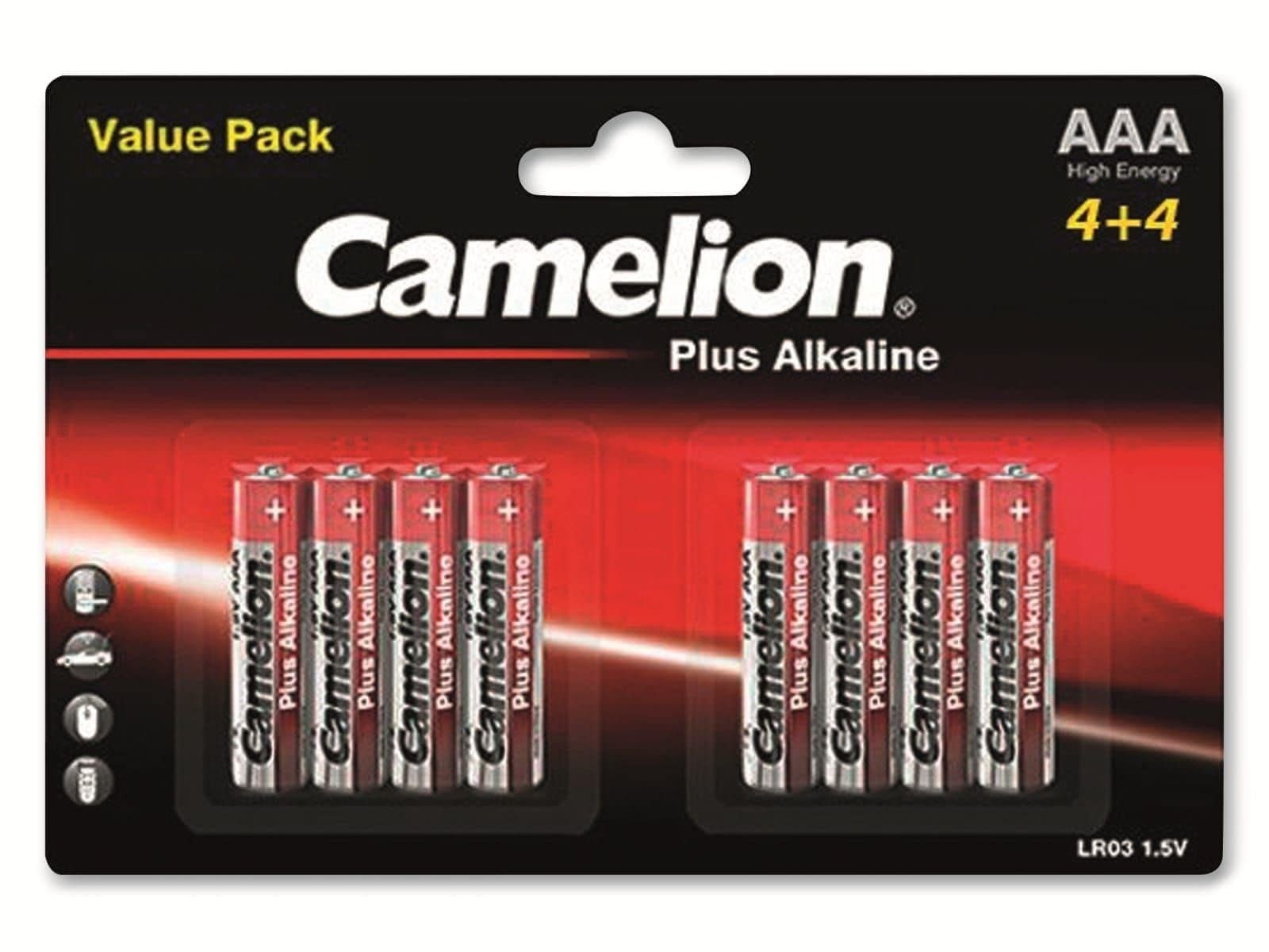 Camelion CAMELION Micro-Batterie, Plus-Alkaline, LR03, 8 Batterie
