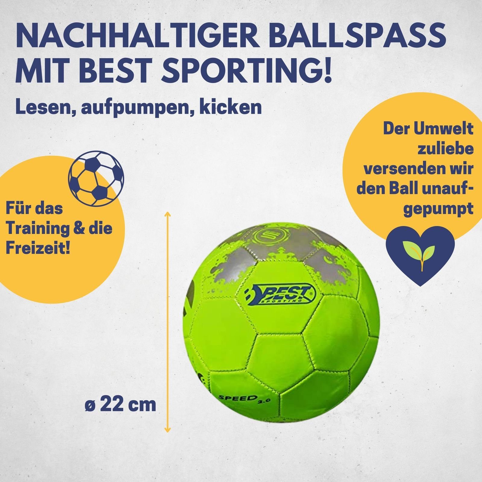 Best Sporting Spielball Speed 2.0 I Bunter Fußball Kinder in Größe 5, Mit coolem Design für Kinder