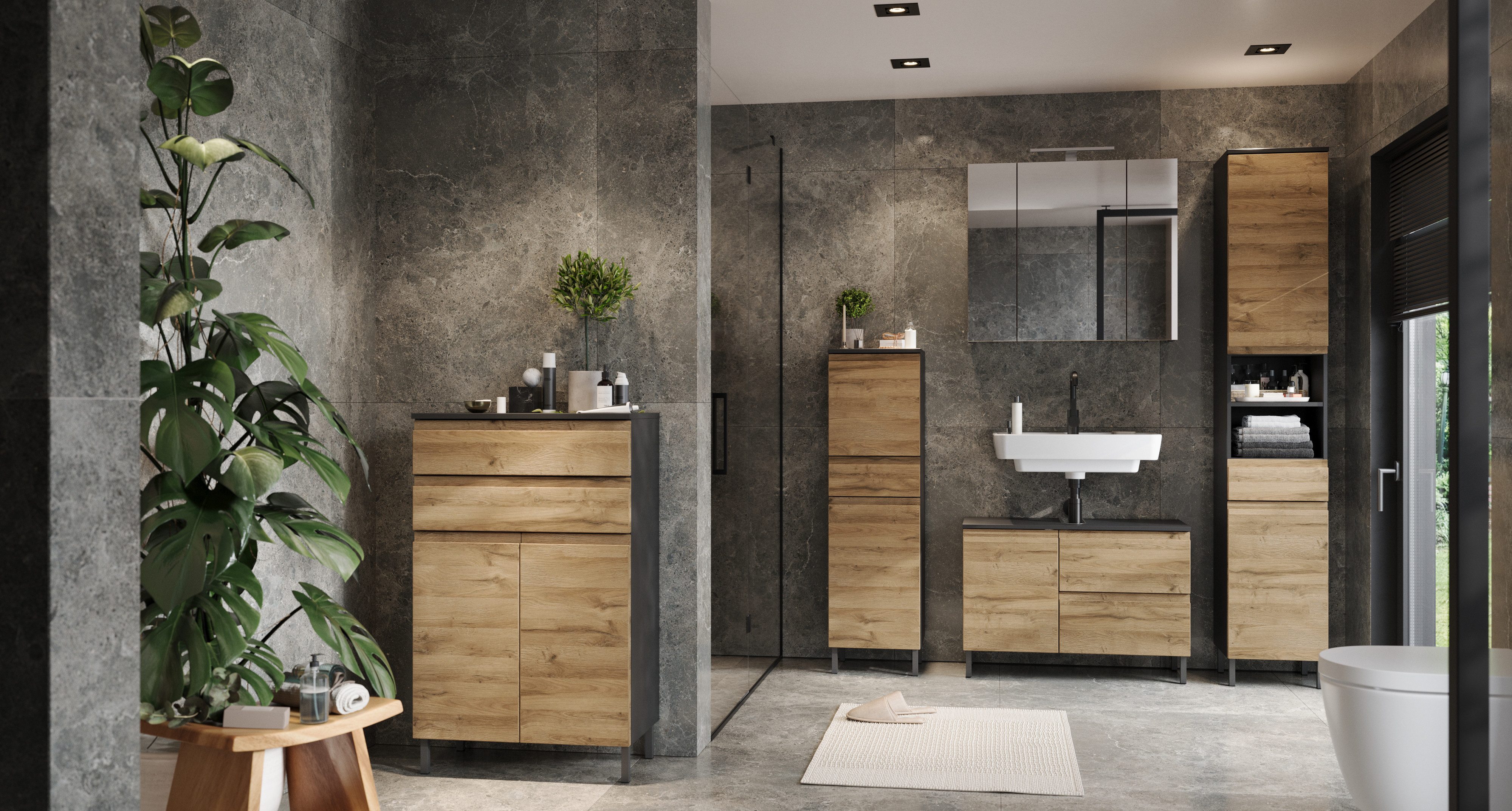 GERMANIA Waschbeckenunterschrank Scantic (1-St) mit Siphonausschnitt günstig online kaufen