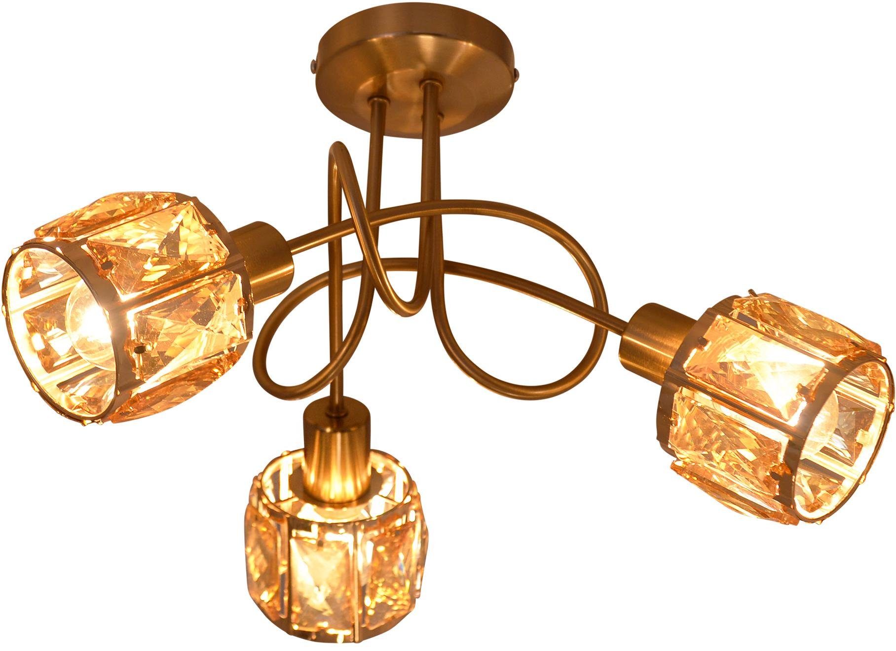 näve LED Deckenleuchte Josefa, Dimmfunktion, LED wechselbar, Warmweiß, E14 max. 40W, Leuchtmittel wechselbar, Gold
