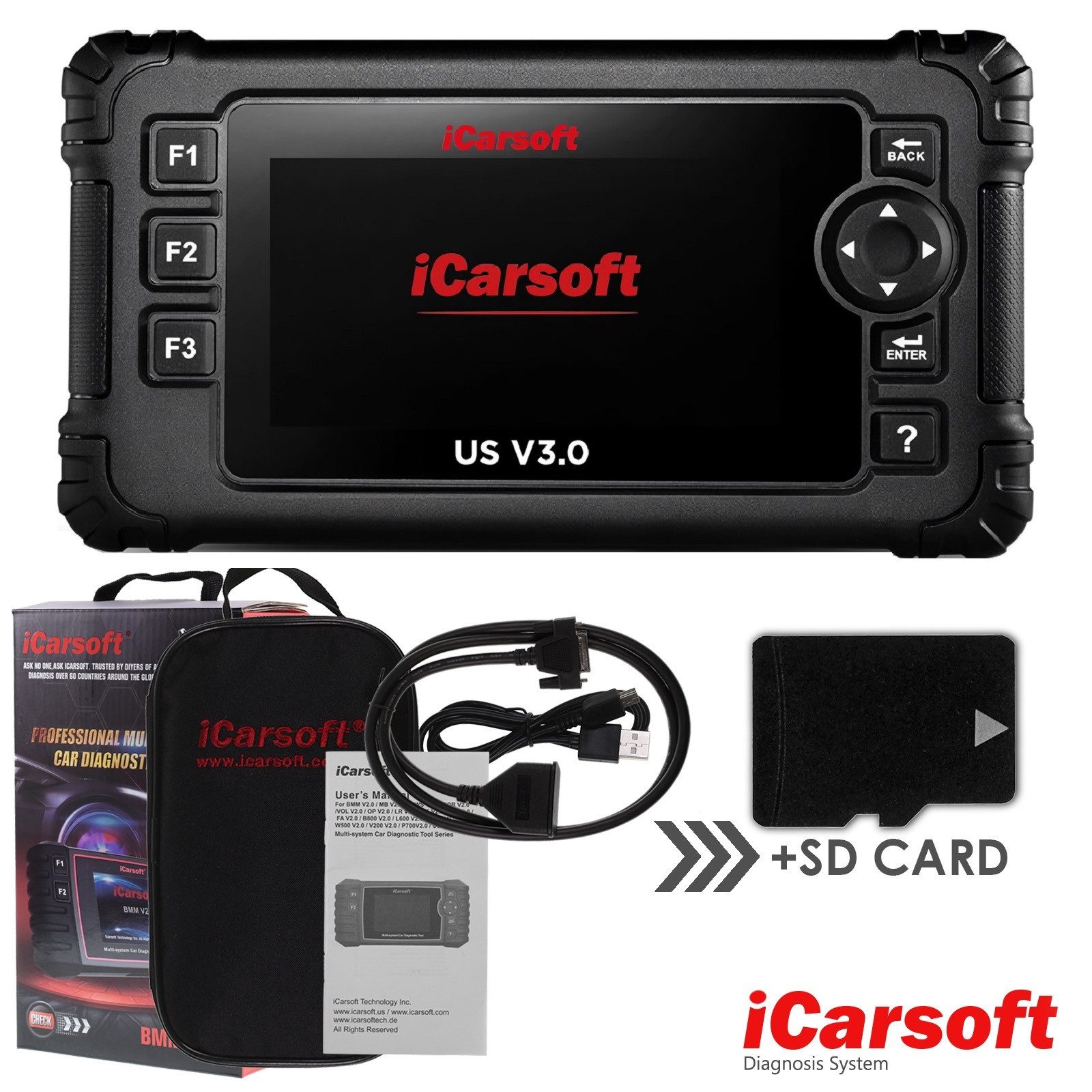 OBD2-Diagnosegerät iCARSOFT US V3.0 OBD-2 Scanner für US-Fahrzeuge inkl. deutsche Updates