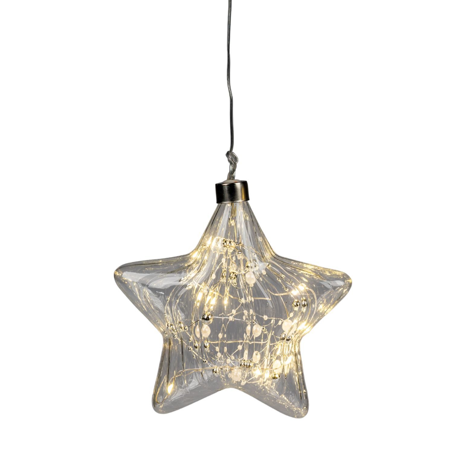 formano Hängedekoration Stars 6 Pearls, Mit Timerfunktion, Transparent, Stern, H: 15cm