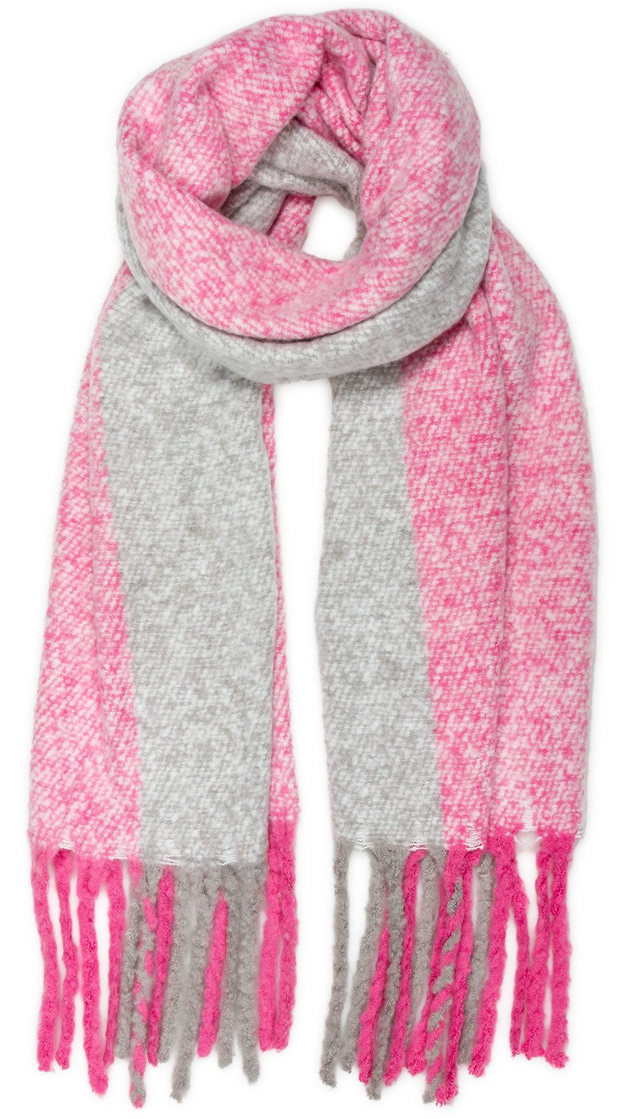 Modeschal SC485 Damen XXL Fransen Karo Schal