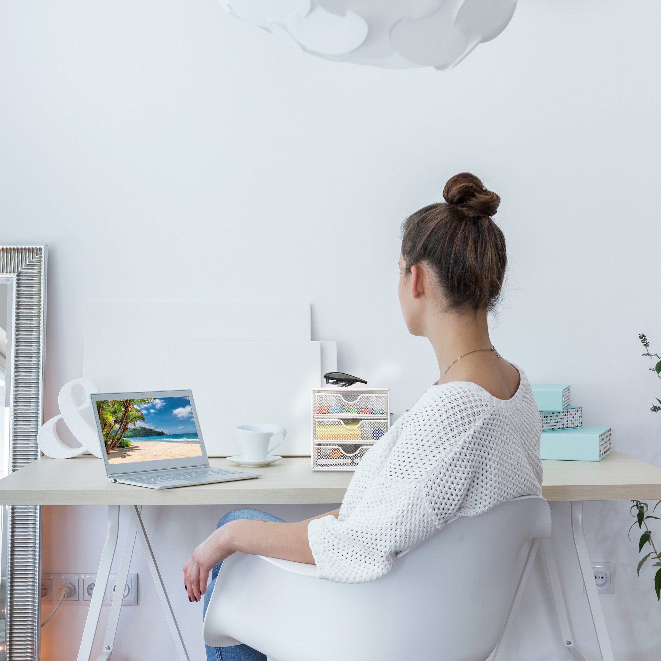 relaxdays Schubladenbox mit 3 Fäch