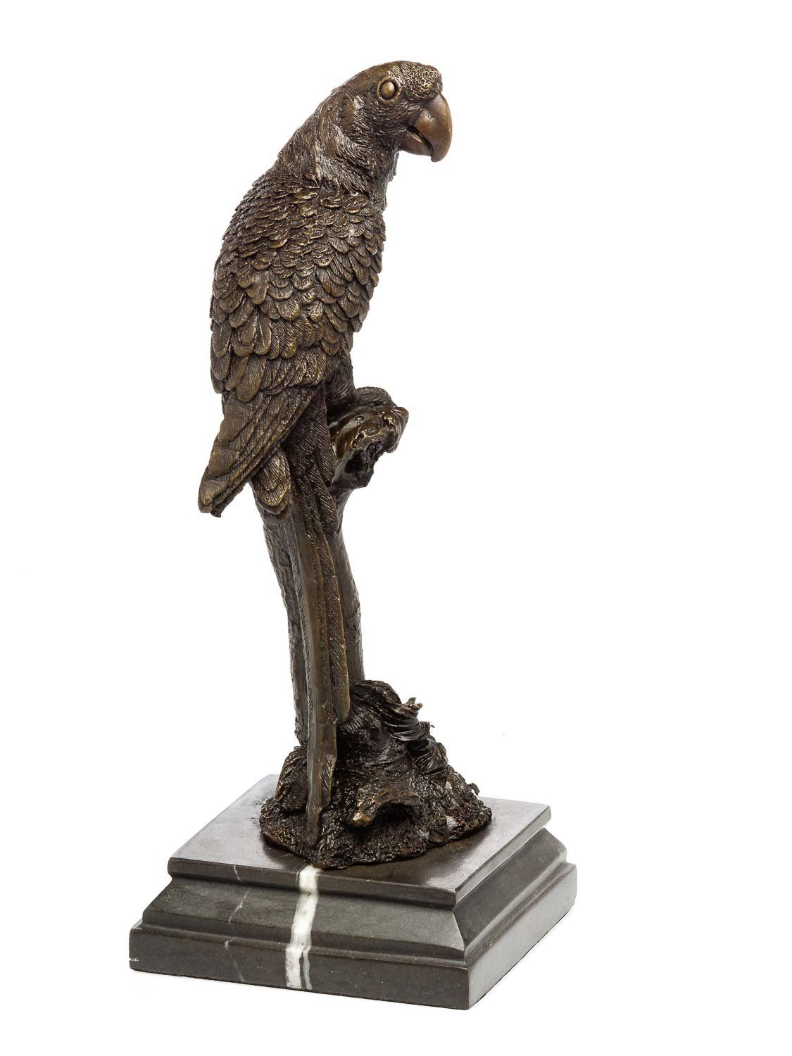 Aubaho Ara Figur Vogel Bronzeskulptur 34cm Skulptur auf Bronze An Skulptur Papagei Ast