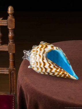 Aubaho Obstschale Glasschale Glas Vase Italien im Murano antik Stil 26cm Schale Muschel