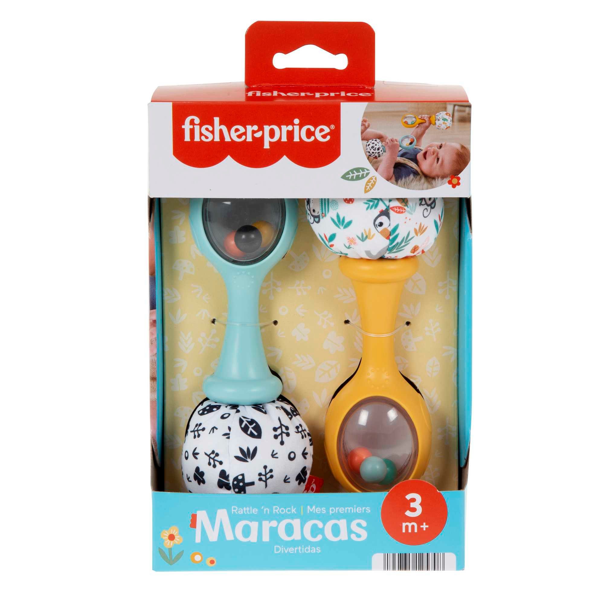 Fisher-Price® Rassel Rumba-Rasseln mit Stoff, blau/gelb (Set, 2-tlg)