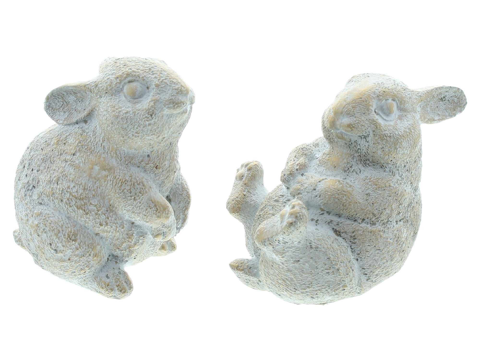 Dekofigur Hase "Stone" aus Zement, Osterhase, Osterdeko, Gartendeko für Draußen