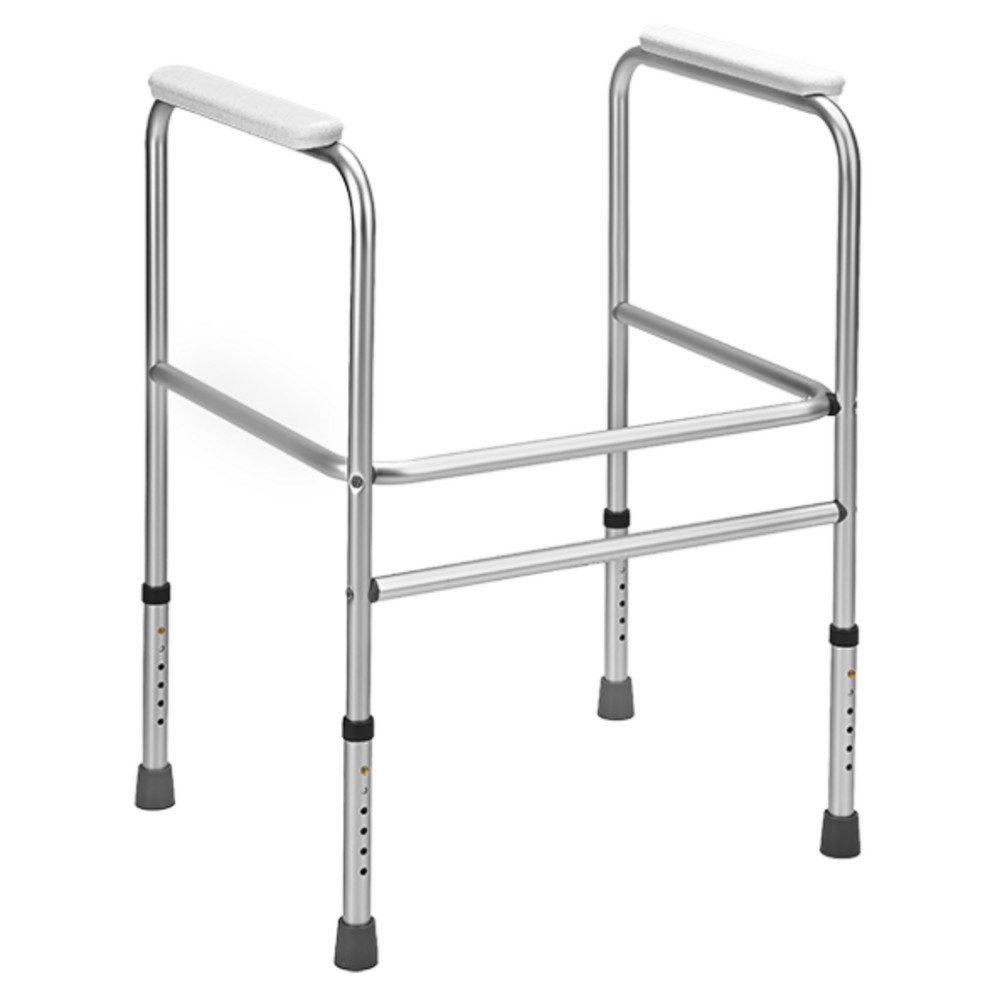 DocMed WC-Aufstehhilfe Toilettenrahmen aus Aluminium, Anti-Rutsch Toilettenhilfe, Unterstützende Aufstehhilfe