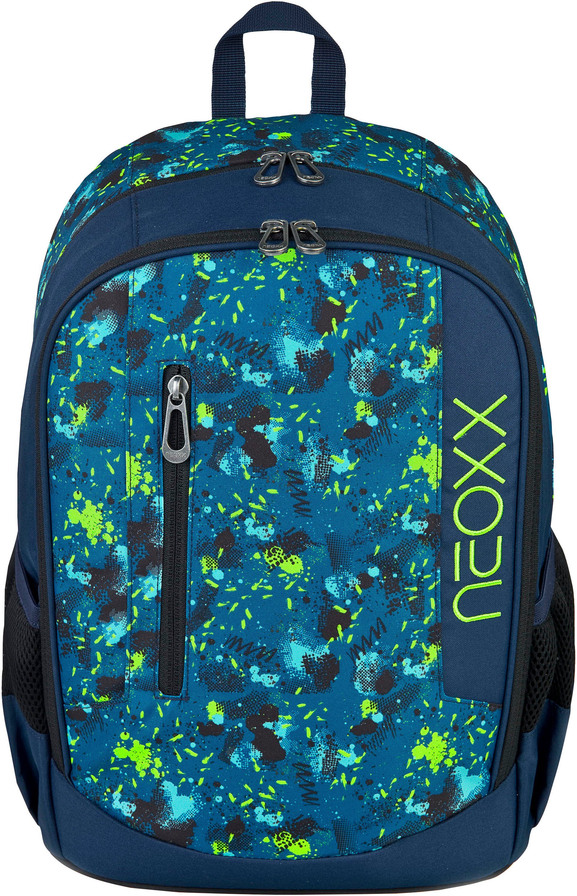 neoxx Schulrucksack Flow, Petrol Extreme, teilweise aus recyceltem Material